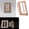 3x 1/12 Unpainted Wooden Doll Miniature 6 Panel Window