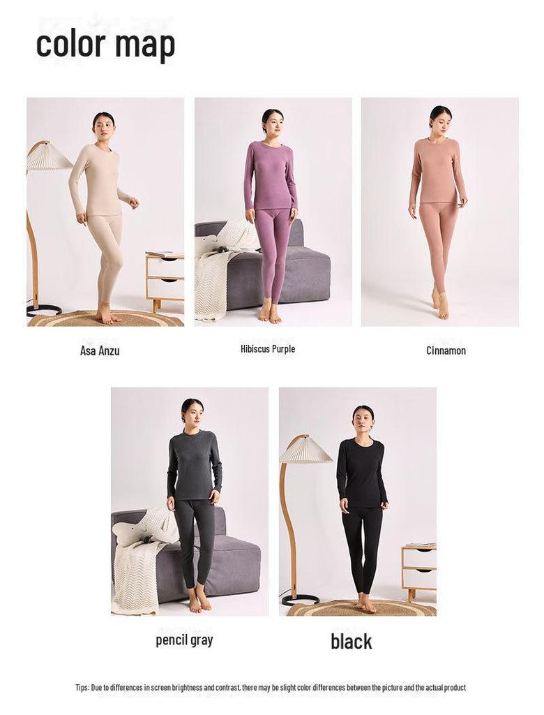 Женский теплый бархатный костюм с круглым воротником и гиалуроновой кислотой, тип А, облегающий согревающий топ и брюки на осень.