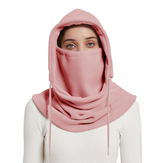 Флисовый головной убор для верховой езды однотонный с регулируемой кулиской 3 в 1 шапка для катания на лыжах с защитой лица и шеи, аксессуар для велоспорта