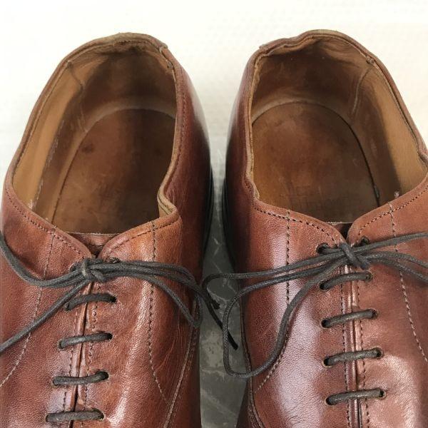 Vintage 80s-90s Allen Edmonds Byron Goodyear Welted Leather Punched Cap Toe Shoes Size 9.5D 27.0-27.5cm Brown(USED)