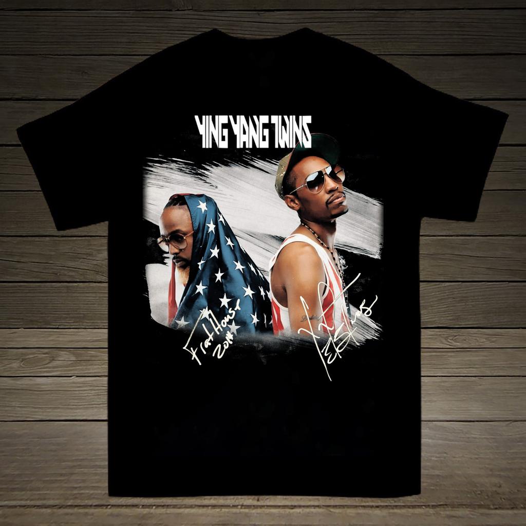 Горячий Подарок для Фаната Группы Ying Yang Twins Черная Унисекс Футболка