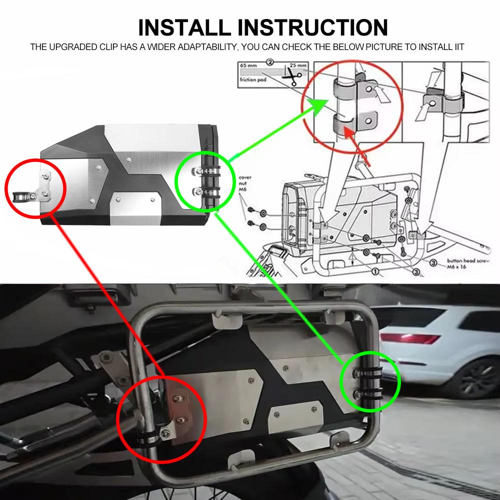 For BMW R1200GS F750GS R 1200GS LC R1250GS 2004-2024 Decorative Aluminum Box Toolbox 4.2 Liters Tool Box Left Side Bracket