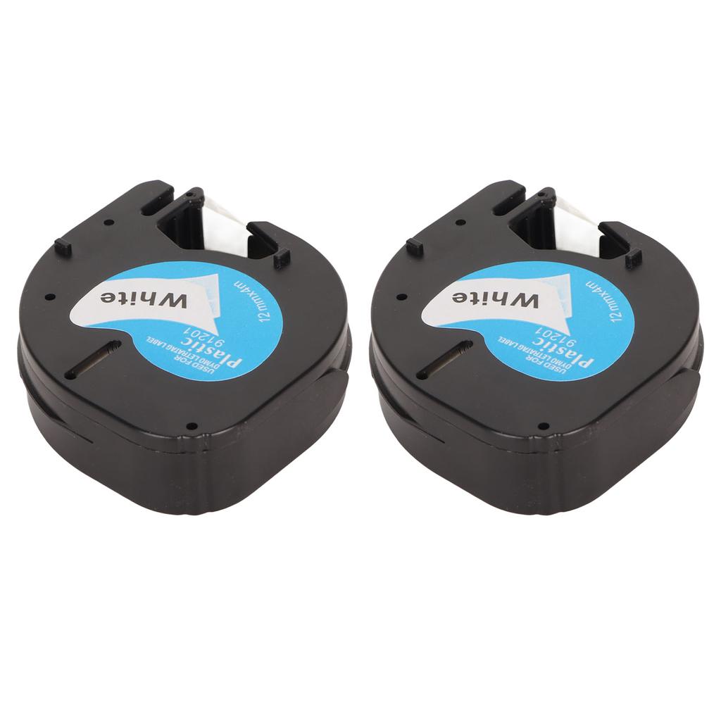 2 шт. Лента для этикеток шириной 12 мм, длиной 13 футов, водостойкая, маслостойкая, черная на белом, этикетировочная лента для L