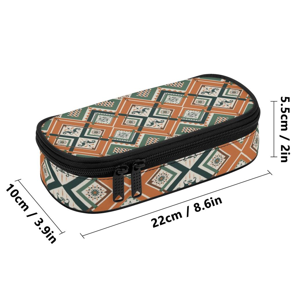 Pencil Bag Compact Shape Durable 300D Polyester Easy Open Zipper with Mesh Pocket Removable Divider and Pen Slots for Boys Girls
