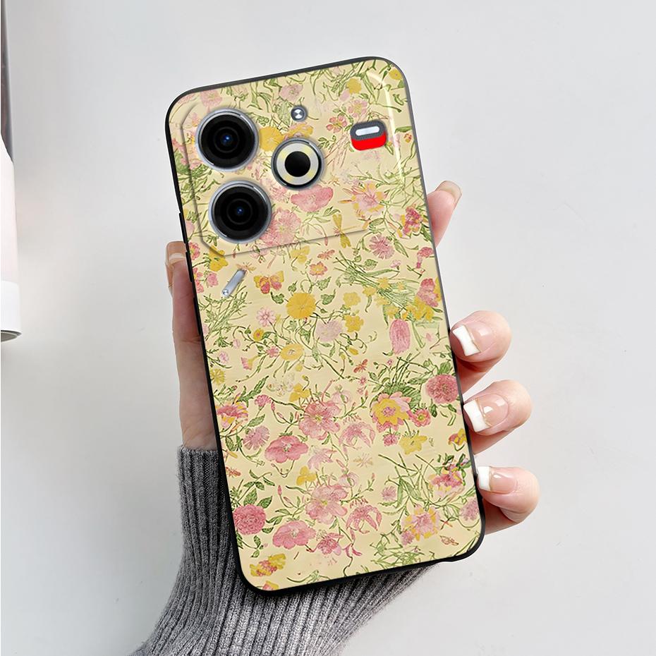 6,78" Для Tecno Pova 6 Neo Чехол Pova6 Neo Задняя крышка Стильный узор Черный силикон Мягкие чехлы для телефона Для Tecno Pova 6 Neo Fundas