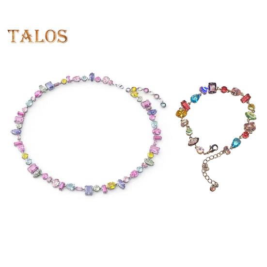 Женский браслет, ожерелье, разноцветный, конфетного цвета, кубический цирконий, регулируемая длина, женские украшения, подарок на День матери, праздники, свадьбы