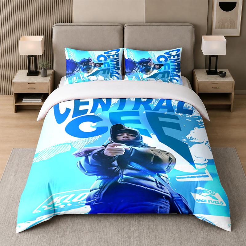 3Pcs Bed Set,Central Cee 1 Duvet Cover and 2 Pillowcases, Printed Bedding Decor For Guest Room