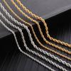 Men Ropes Long Necklace Stainless Steel Minimalist Twist Rope Chain Necklace Available In Gold Color Silver Color 3 TO 5mm