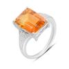 Серебряное кольцо с Натуральным золотим кварцем 7.153ct, фианитами, вес изделия 5,35 гр (2165767)