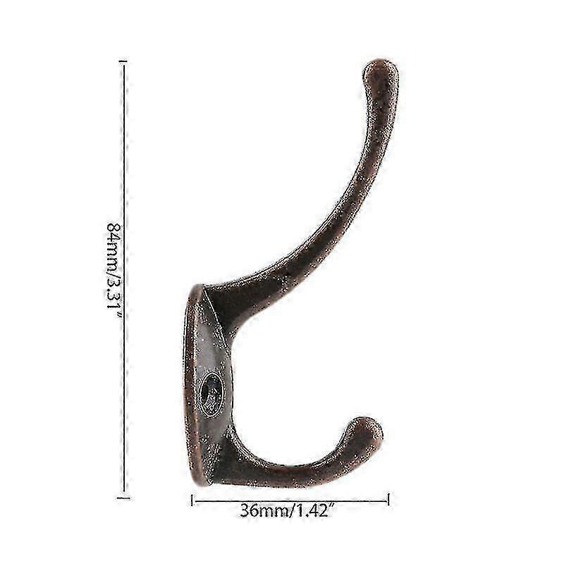 10pcs Retro Wardrobe Hook Bathroom Single Coat Hook Red BR