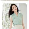 New Chinese Style Buckle Design Solid Color High Waist Hanging One-Piece Horse Face Skirt A-Line Pleated Skirt