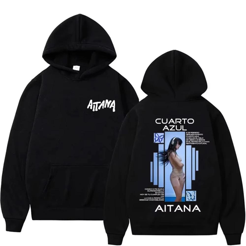 Men Women Fashion Pop Music Hooded Sweatshirt Singer Aitana Cuarto Azul Album Graphic Hoodies Casual Oversized Pullovers
