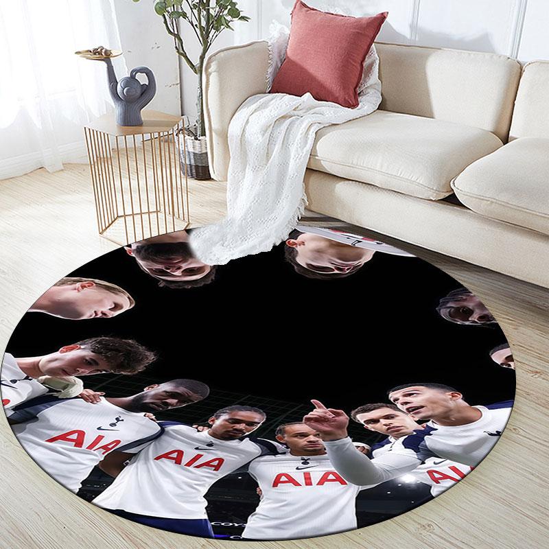 Tottenham Hotspur Player pattern round rug,Carpet Rug for Living Room Bedroom Playroom ,Non-slip Floor Mat,Holiday Gifts and Birthday Gifts.