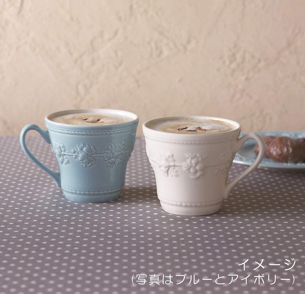 [Officially Imported] Wedgwood Festivity Pair Mug, 350ml, Ivory Blue, Ceramic, Wedding Gift, 1054014
