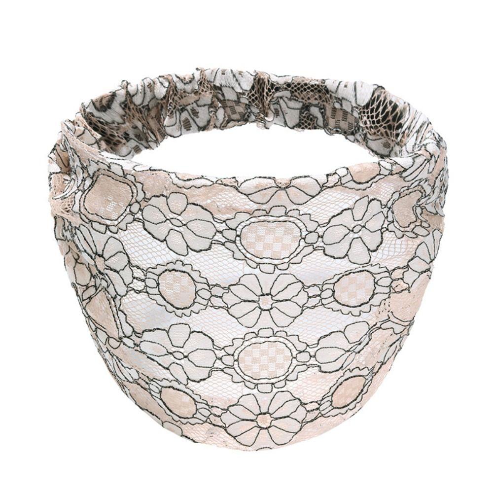 Hair Hoop Mesh Flower Headband Non Slip Wide Side Head Wrap Fashion Lace Hairbands Party