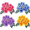 4 Pcs Rose Flower Embroidered Patches Floral Iron On Fabric Jeans Patches Sew On Clothing Patches Appliques for Hats Clothes Bags Shoes DIY Crafts