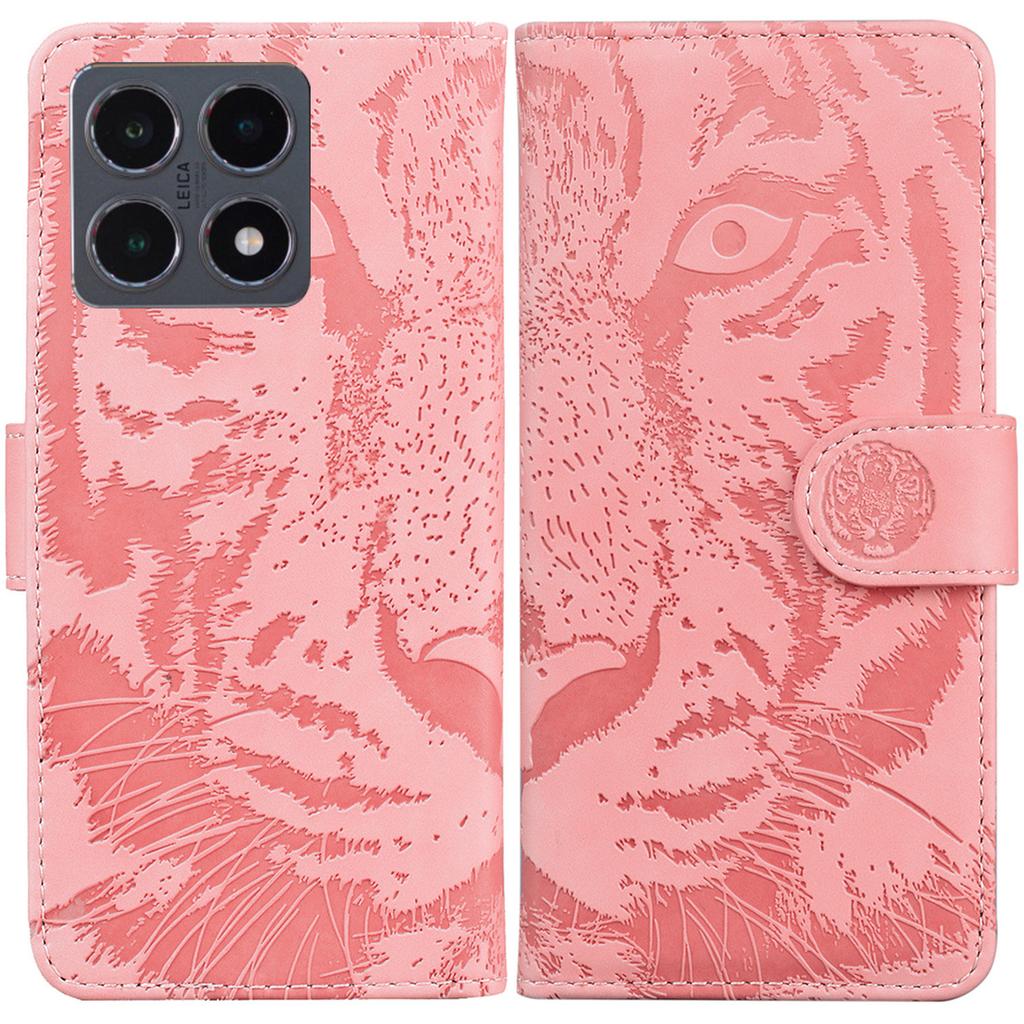 For Xiaomi 15T Case Tiger Imprint Leather Wallet Phone Cover