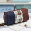 Large Capacity Pen Bag Plaid Color-Blocking Pencil Pouch Stationery Organizer  Back To School