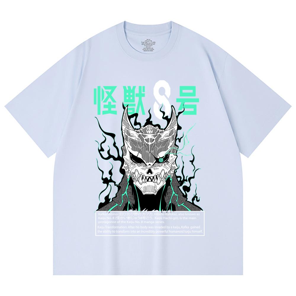 230 г/м² 100% хлопок Kaiju No 8 V3 Принт Унисекс Тяжелая хлопковая футболка