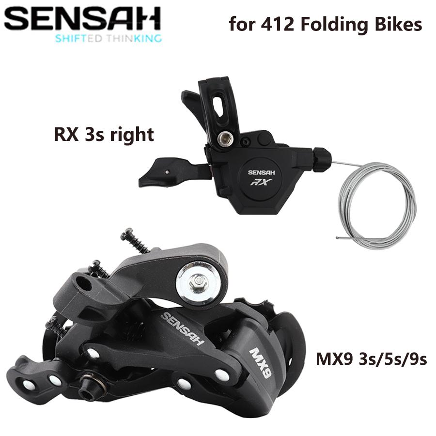 SENSAH MX9 RX 3 Speed Folding Bike Derailleur RX 3S Shifter MX9 3S/5S/9S Rear Derailleur for 412 Folding Bike Trigger