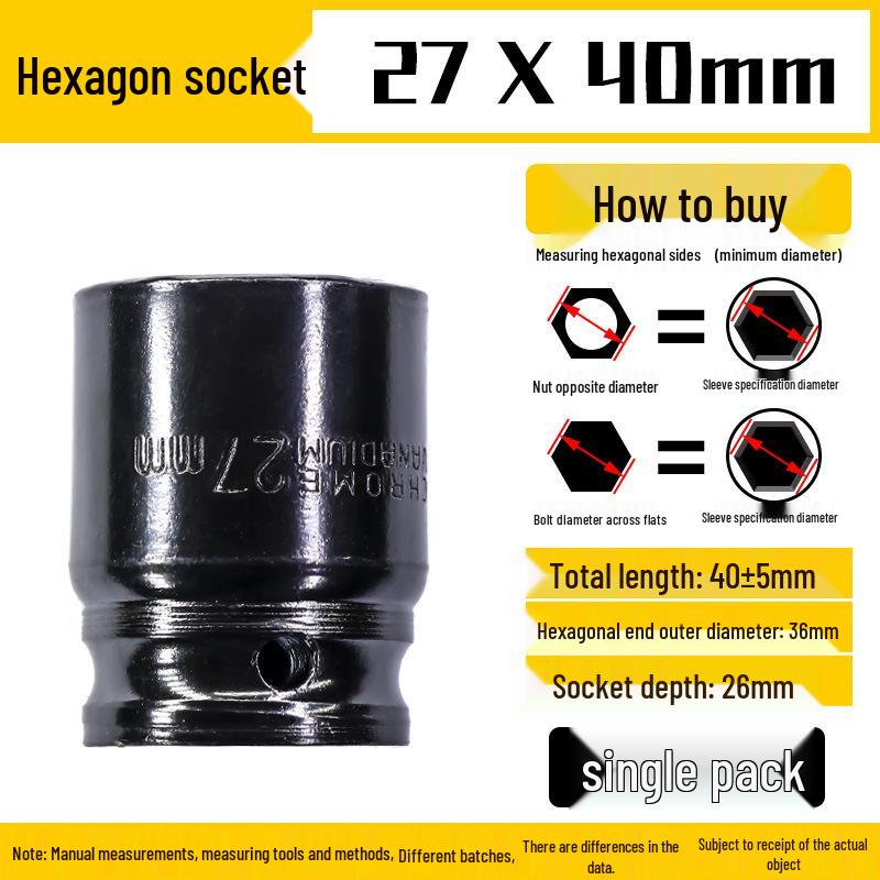 Набор торцевых головок для электроинструмента и пневмогайковёрта 1/2 шестигранный, 8-32 мм