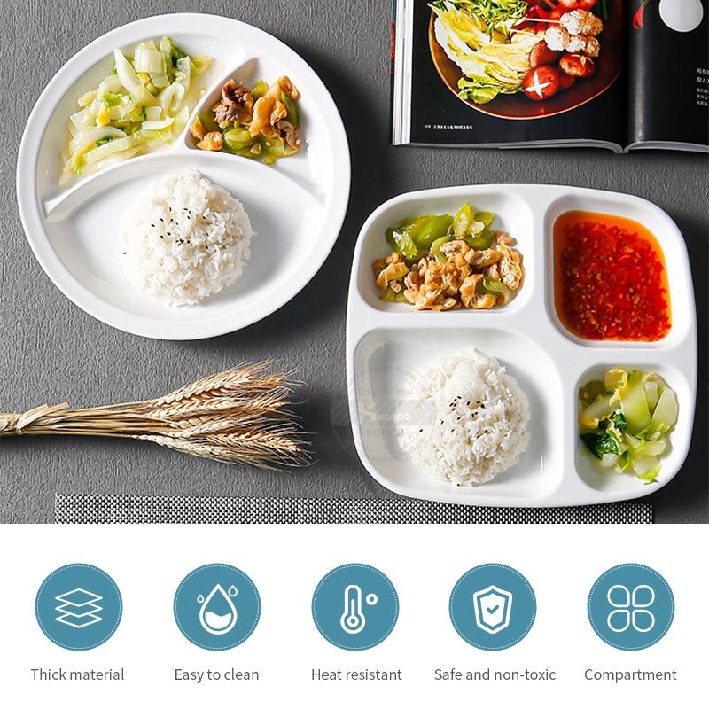 Тарелки для еды, разделенные подносы для обеда, контейнеры для еды, тарелки для школьной столовой, 3/4/7 секций, кухонные отделения