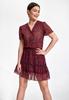 Boho dress with colorful flowers - floral mini dress M862