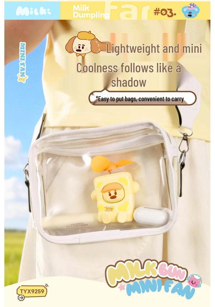 Cartoon USB Rechargeable Mini Handheld Fan - Portable, Silent, Perfect Gift for Kids and Students
