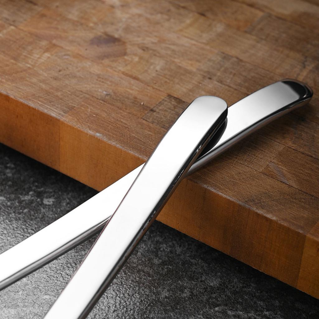 Десертная ложка из нержавеющей стали с длинной ручкой для размешивания чая, кофе, кухонная ложка для смешивания десертов, молочных коктейлей, салатов