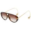 New Fashionable Double Bridge Gradient Sunshade Women'S Fashion Luxury Design Sunglasses Oversized Pilot Sunglasses