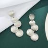 Versatile European & American Retro Silver Multilayer Circle Stud Earrings for Women