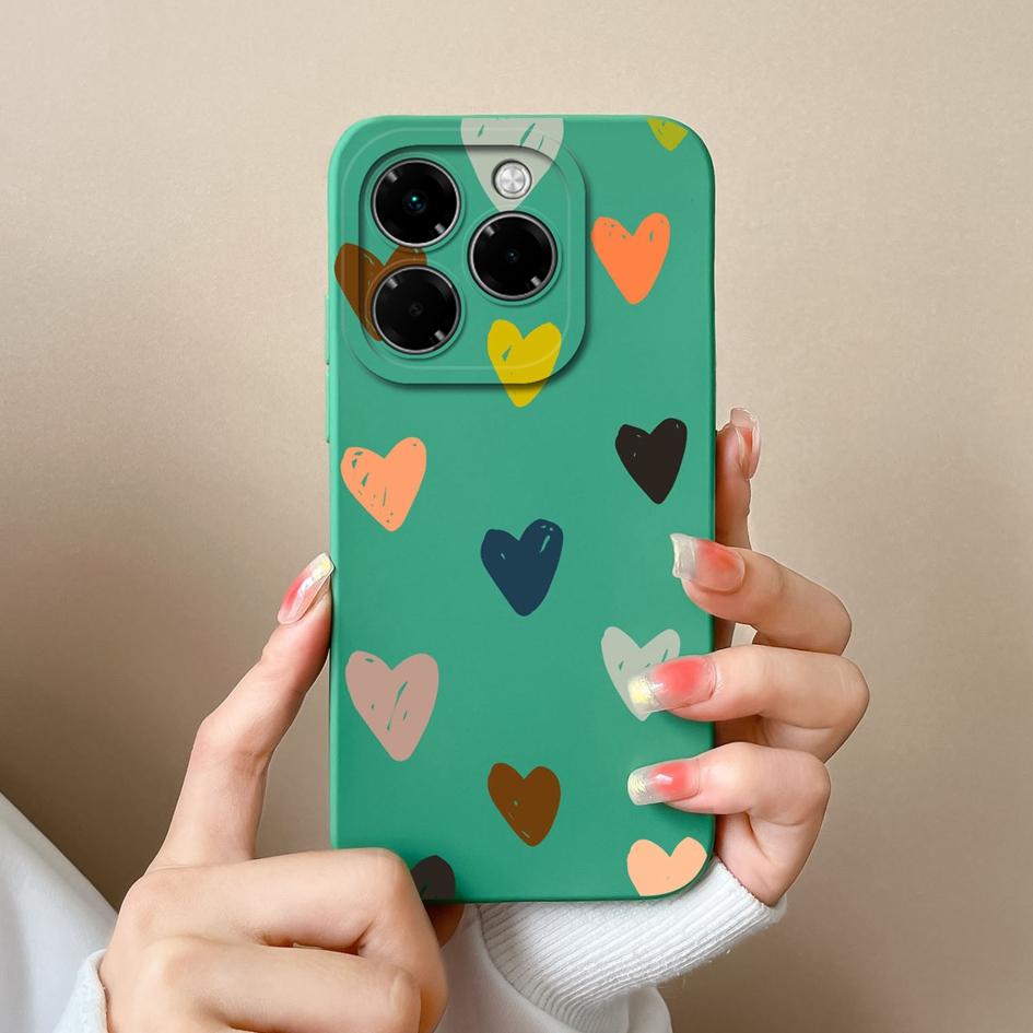 Love Heart Cases For Infinix Hot 50 Pro Plus 50i Smart 9 Note 40X 4G 5G Soft Camera Protection Liquid Slim Silicone Super Shockproof For Infinix Shell