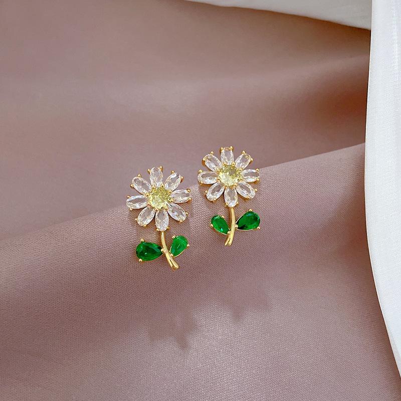 Комплект украшений с цветком циркона для женщин, новинка 2023 года, модные серьги с подвеской из кубического циркония, ожерелье