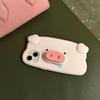 Pig Nose Stand Holder Phone Case For iPhone15 14 Pro Max 12 13 11 XS XR Mini Cute Funny Soft Silicone Protective Cover Bracket