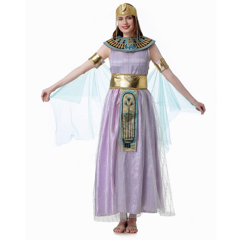 Halloween Costume Dress Women Egyptian Greek Goddess Cosplay Long Gown Party Outfit