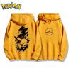 Аниме Покемон Толстовка Пикачу Хлопковая Мужская и Женская Осенне-Зимняя Новая с Двусторонним Принтом Y2K Большого Размера Повседневный Свитер Топ