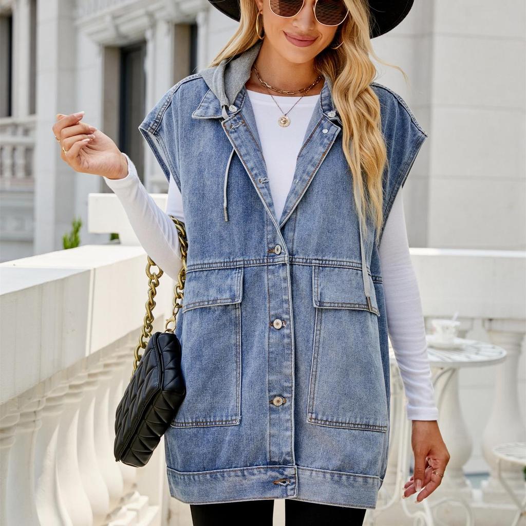 ZIMOXUAN Stylish and Comfortable Women's Summer Denim Vest