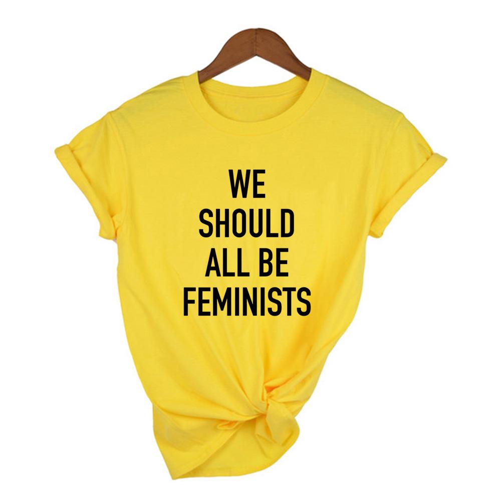 We Should All Be Feminists Letter Women Summer Harajuku Vintage Summer T Shirt 90S Streetwear Round