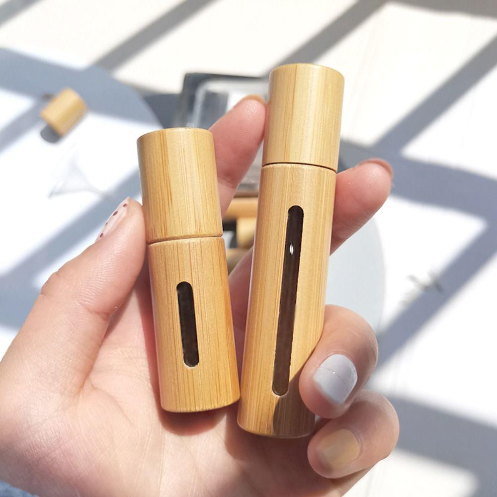 3/5/10ml Lip Oil Tubes Mini Spray Bottle Natural Bamboo Perfume Bottle  Perfume