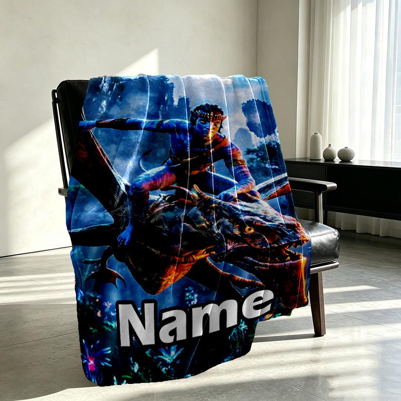 Custom Name Personalized Avatar Print Blanket, Home Decor, Bedroom, Sofa, Camping, Couch, Gifts for Birthday Christmas
