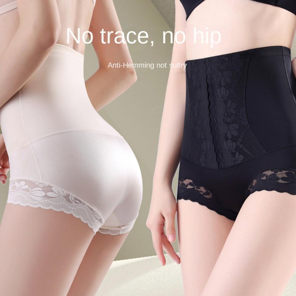 High Waist Lace Slimming Shapers Seamless Tummy Control Underwear Elastic Butt Lifter Briefs Women