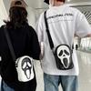 Quirky Ghost Skull Crossbody Bag Hip Korean Style Small Shoulder Bag With Pu Material