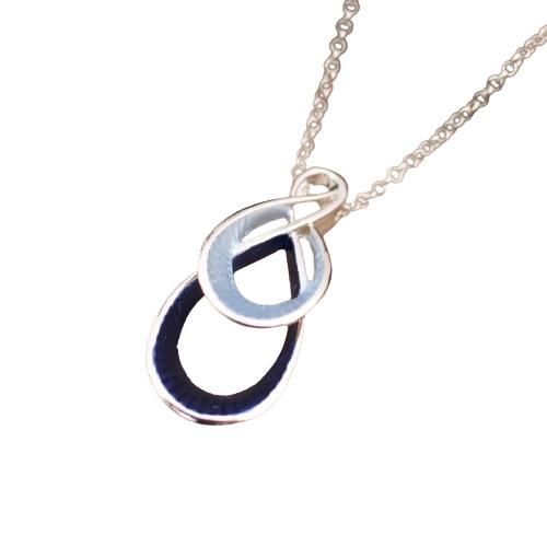 Luxury new color painting oil geometric hollow 8-character pendant, simple small fresh men's and women's versatile necklace