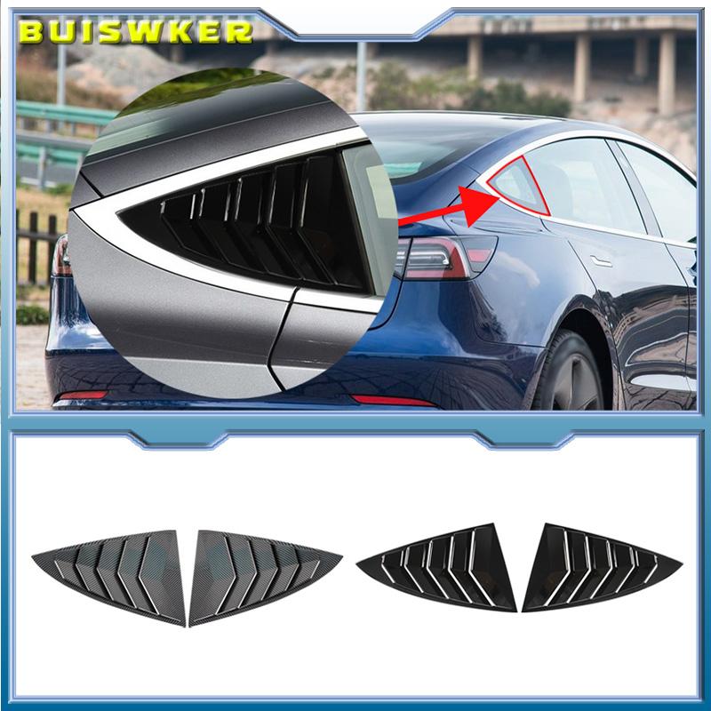 Car Rear Window Shutter Cover Trim Window Louver Side Vent Trim Sport Style For Tesla Model 3 2017-2025 Accessories