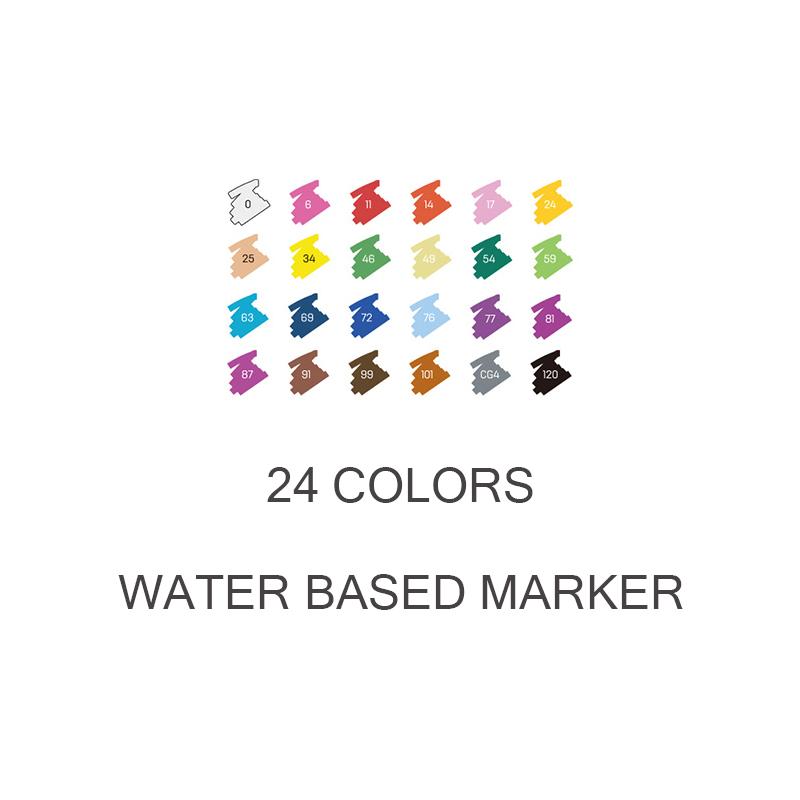 Double Head Soft Head Marker Water Based Marker Set Painting Marker Student Marker Pen 24/36/48/64 Colors Triangular Marker