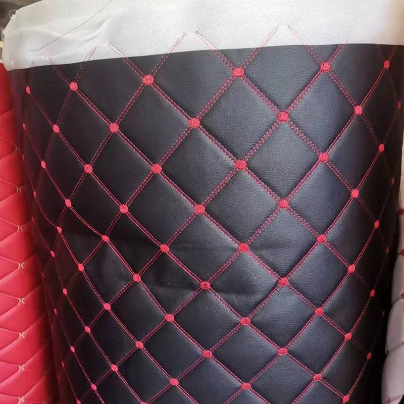 1M вышитая искусственная кожаная ткань толстая губка стеганая ПВХ кожа ткань для обивки мебели для салона автомобиля материал