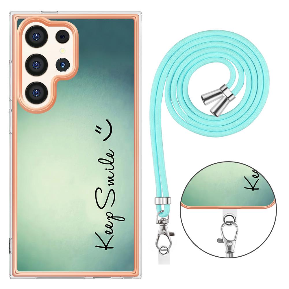 Keep Smile"Pattern Detachable Buckle Lanyard or Anti Fall Ring or Smooth Design Soft Mobile Phone Case for Samsung iPhone Redmi Oppo Moto Honor...