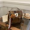 Woolen Plaid Portable Small Bag Women's 2025 New Trendy Fashion College Style Backpack Winter Retro Messenger Bag