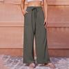 Женские брюки-палаццо, летние повседневные струящиеся брюки с широкими штанинами, наряды для пляжа, путешествий, отпуска