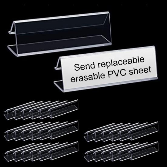 Упаковка из 30 штук Держатели для этикеток Проволочные полки Прозрачные держатели для ценников Легко протирать